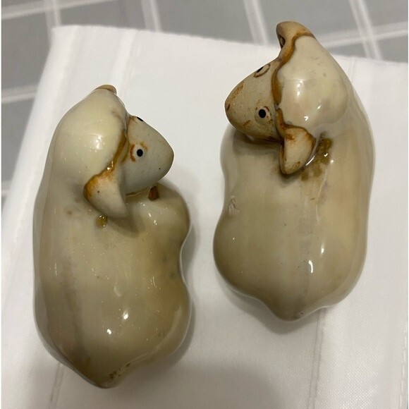 Whimsical Small Pottery Sheep Figurines Ewe Lamb Farmhouse Farm Animal Barnyard - Picture 4 of 8